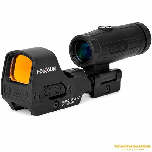 Holosun HS510C Open Reflex Sight & HM3X Magnifier Büyüteç Seti
