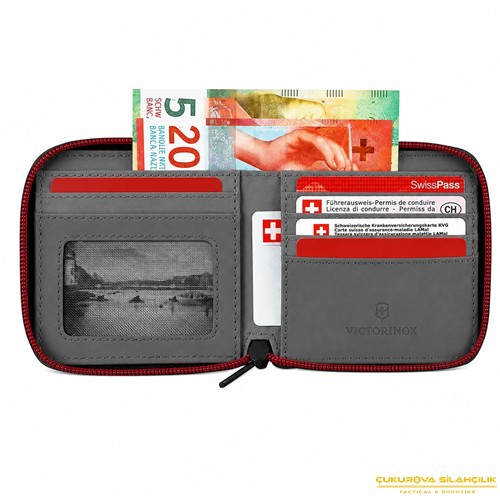 Victorinox 653368 Travel Essential Zip Around Cüzdan Gri